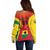 Ghana Football Off Shoulder Sweater I Love Black Stars - Wonder Print Shop