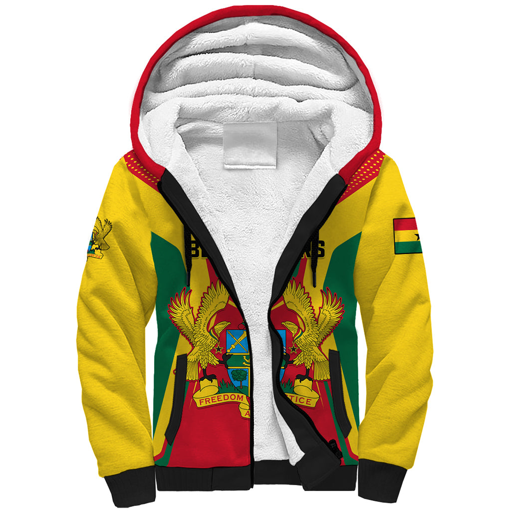 Ghana Football Sherpa Hoodie I Love Black Stars - Wonder Print Shop