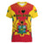 Ghana Football Women V Neck T Shirt I Love Black Stars - Wonder Print Shop