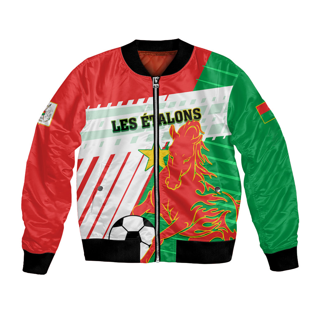 Unisex football bomber jacket with red/green/white zip front and lion crest graphic