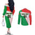 Burkina Faso Football Couples Matching Off The Shoulder Long Sleeve Dress and Long Sleeve Button Shirt Go Les Etalons