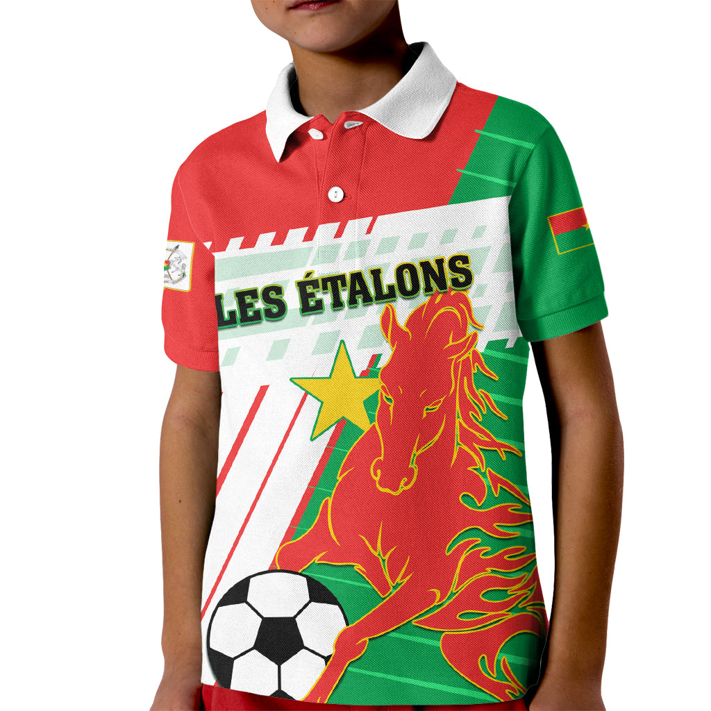 Burkina Faso Football Kid Polo Shirt Go Les Etalons - Wonder Print Shop