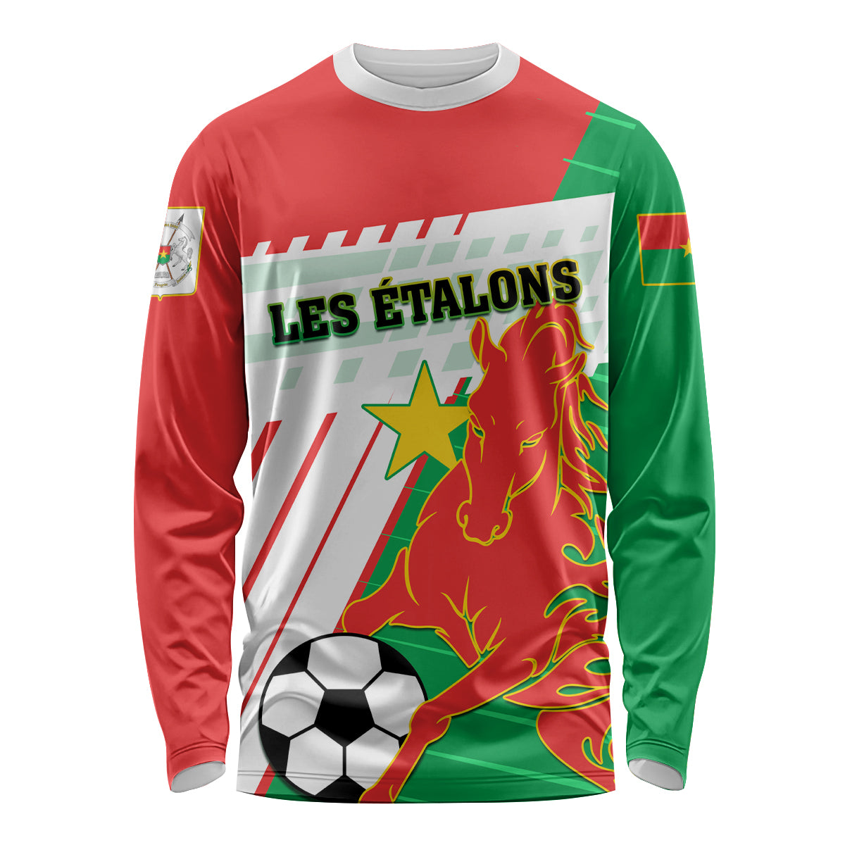 Burkina Faso Football Long Sleeve Shirt Go Les Etalons - Wonder Print Shop