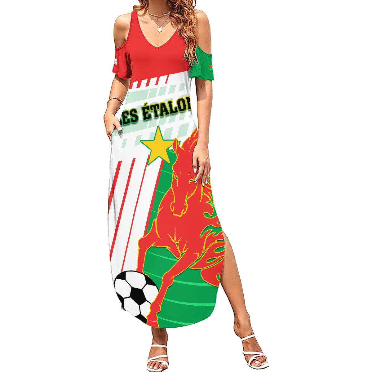 Burkina Faso Football Summer Maxi Dress Go Les Etalons - Wonder Print Shop