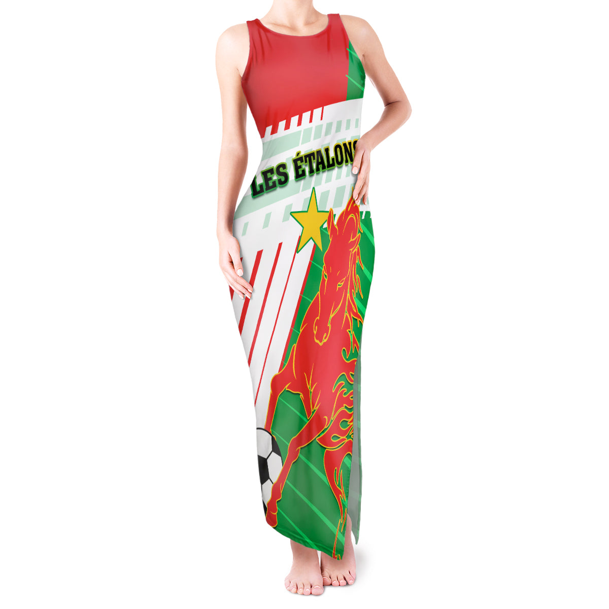 Burkina Faso Football Tank Maxi Dress Go Les Etalons - Wonder Print Shop