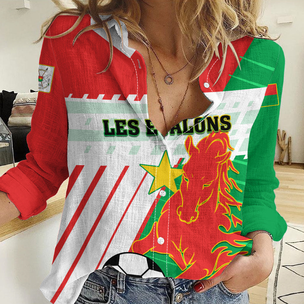 Burkina Faso Football Women Casual Shirt Go Les Etalons - Wonder Print Shop