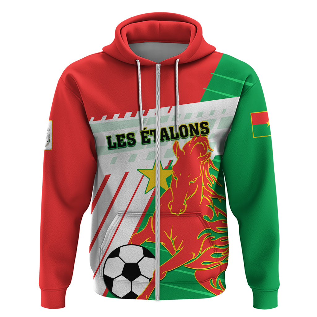 Burkina Faso Football Zip Hoodie Go Les Etalons - Wonder Print Shop