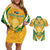 South Africa Soccer Couples Matching Off Shoulder Short Dress and Hawaiian Shirt Come On Bafana Bafana - Wonder Print Shop