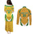 South Africa Soccer Couples Matching Puletasi and Long Sleeve Button Shirt Come On Bafana Bafana - Wonder Print Shop