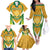 South Africa Soccer Family Matching Off Shoulder Long Sleeve Dress and Hawaiian Shirt Come On Bafana Bafana - Wonder Print Shop