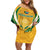 South Africa Soccer Family Matching Off Shoulder Short Dress and Hawaiian Shirt Come On Bafana Bafana - Wonder Print Shop