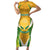 South Africa Soccer Family Matching Short Sleeve Bodycon Dress and Hawaiian Shirt Come On Bafana Bafana - Wonder Print Shop