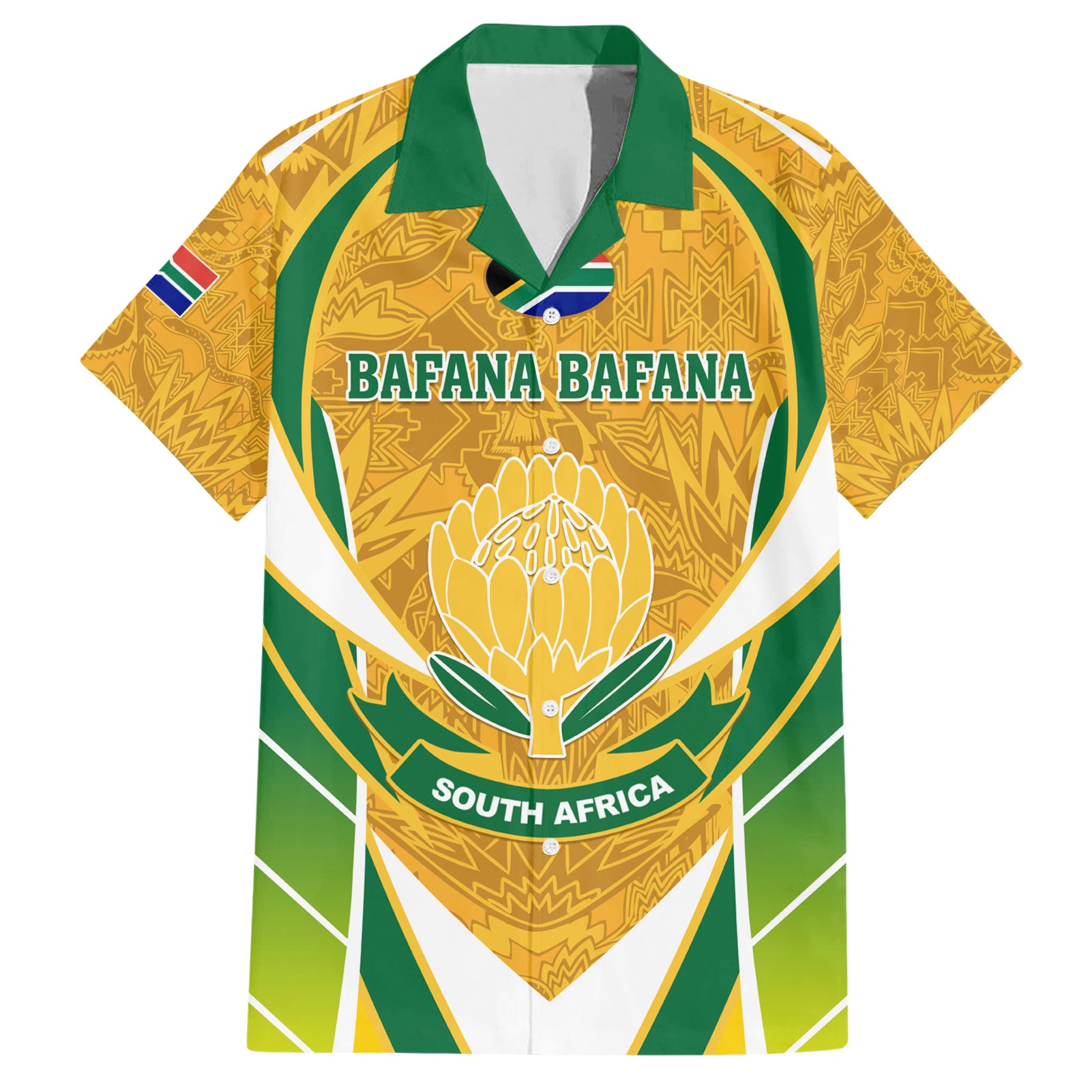 South Africa Soccer Hawaiian Shirt Come On Bafana Bafana - Wonder Print Shop