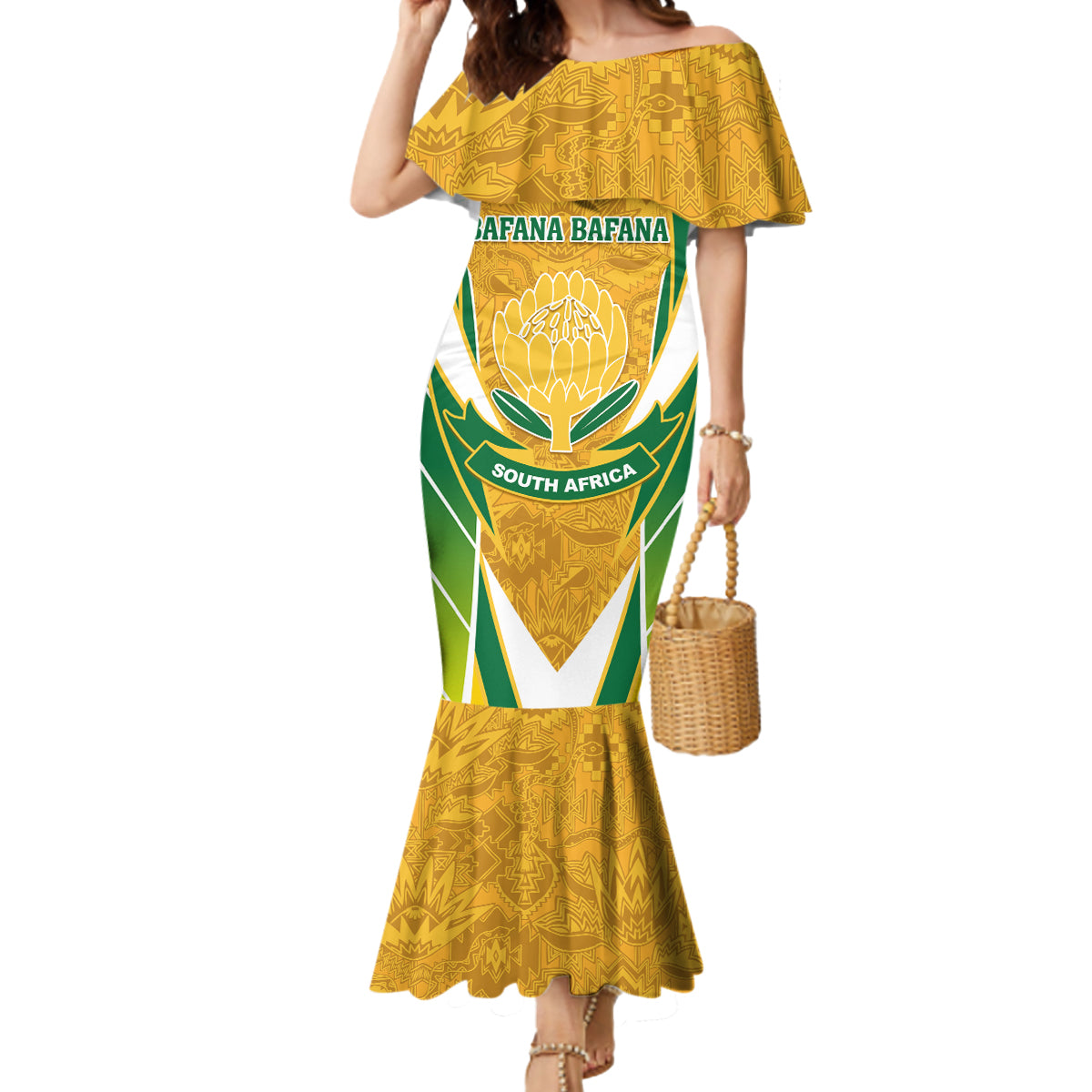 South Africa Soccer Mermaid Dress Come On Bafana Bafana - Wonder Print Shop