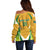 South Africa Soccer Off Shoulder Sweater Come On Bafana Bafana - Wonder Print Shop