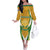 South Africa Soccer Off The Shoulder Long Sleeve Dress Come On Bafana Bafana - Wonder Print Shop