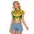 South Africa Soccer Raglan Cropped T Shirt Come On Bafana Bafana - Wonder Print Shop