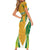 South Africa Soccer Short Sleeve Bodycon Dress Come On Bafana Bafana - Wonder Print Shop