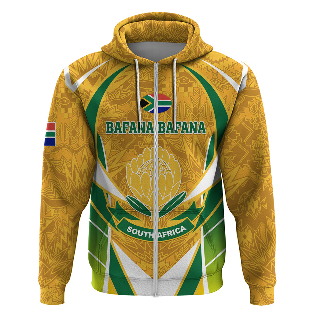 South Africa Soccer Zip Hoodie Come On Bafana Bafana - Wonder Print Shop