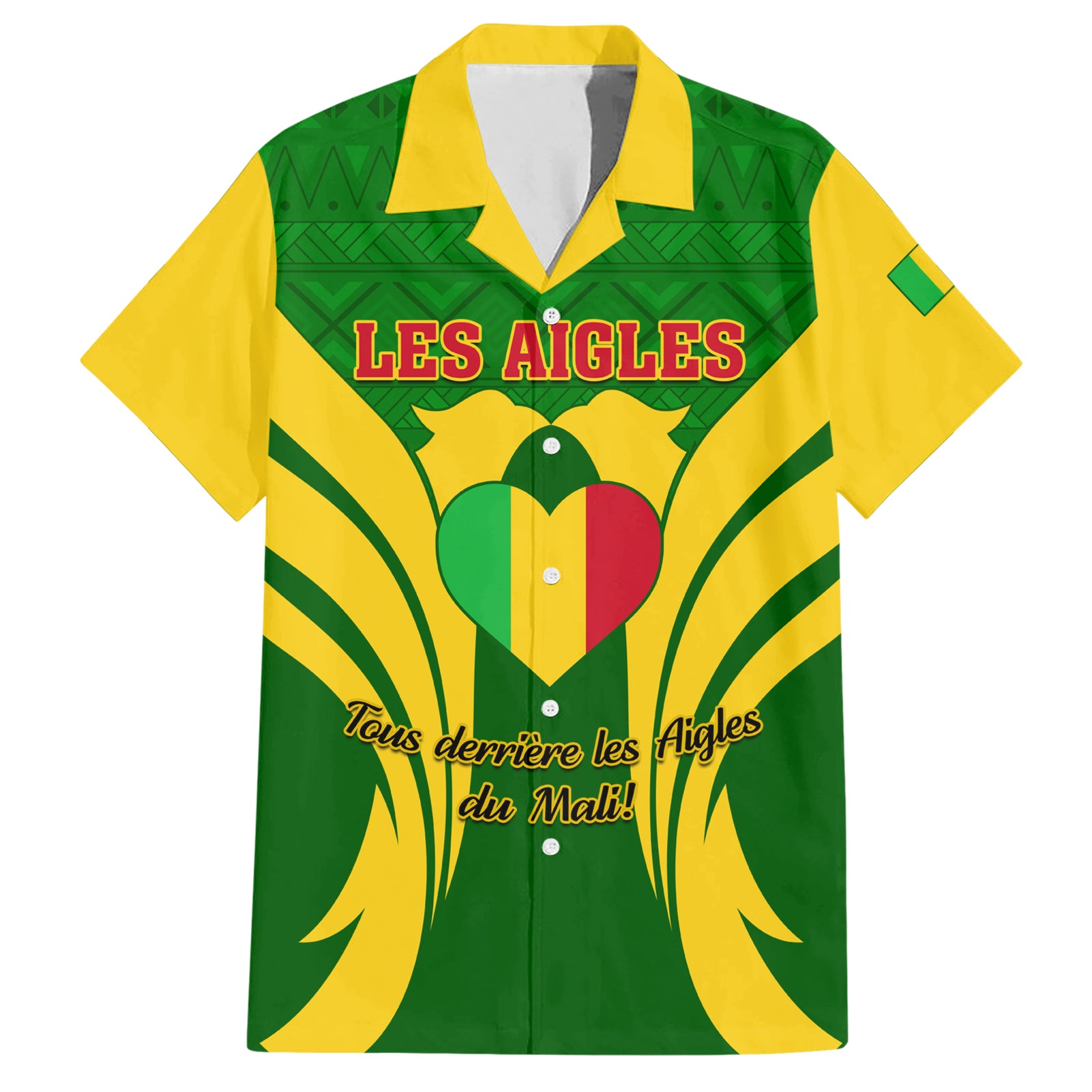 Mali Football Hawaiian Shirt Tous Derriere Les Aigles Du Mali - Wonder Print Shop