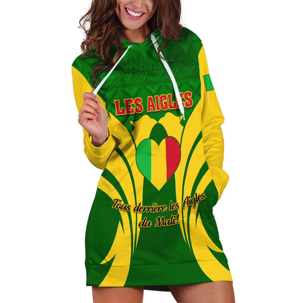 Mali Football Hoodie Dress Tous Derriere Les Aigles Du Mali - Wonder Print Shop