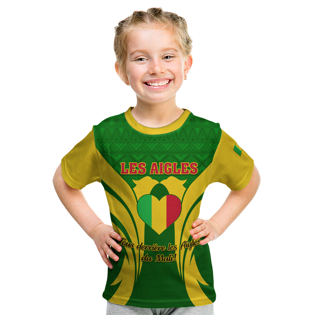 Mali Football Kid T Shirt Tous Derriere Les Aigles Du Mali - Wonder Print Shop