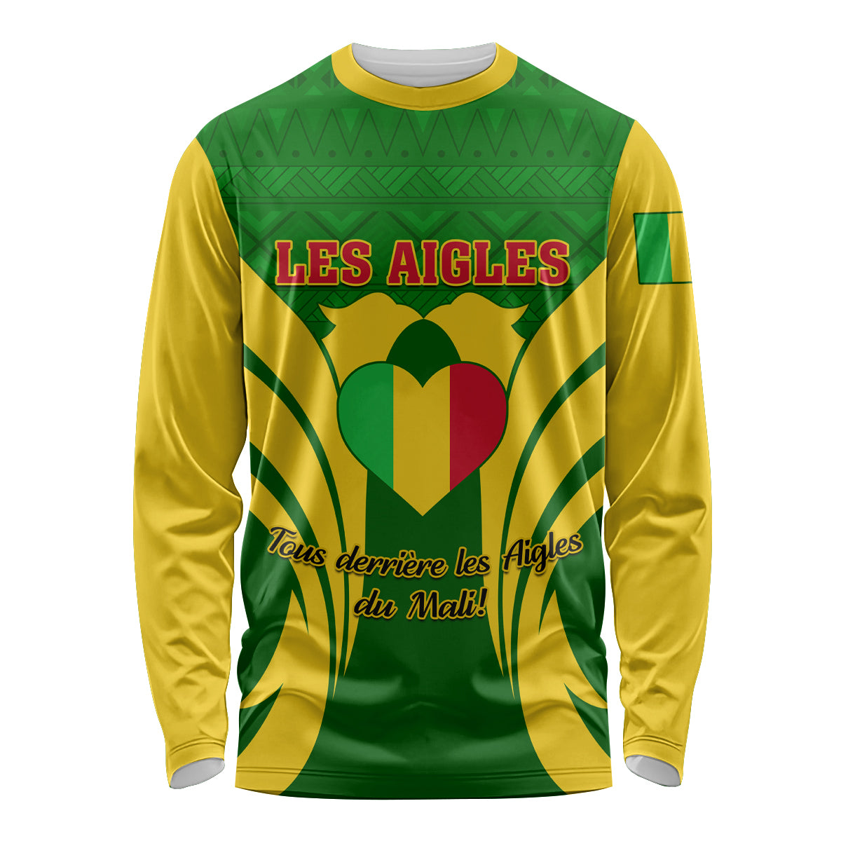 Mali Football Long Sleeve Shirt Tous Derriere Les Aigles Du Mali - Wonder Print Shop