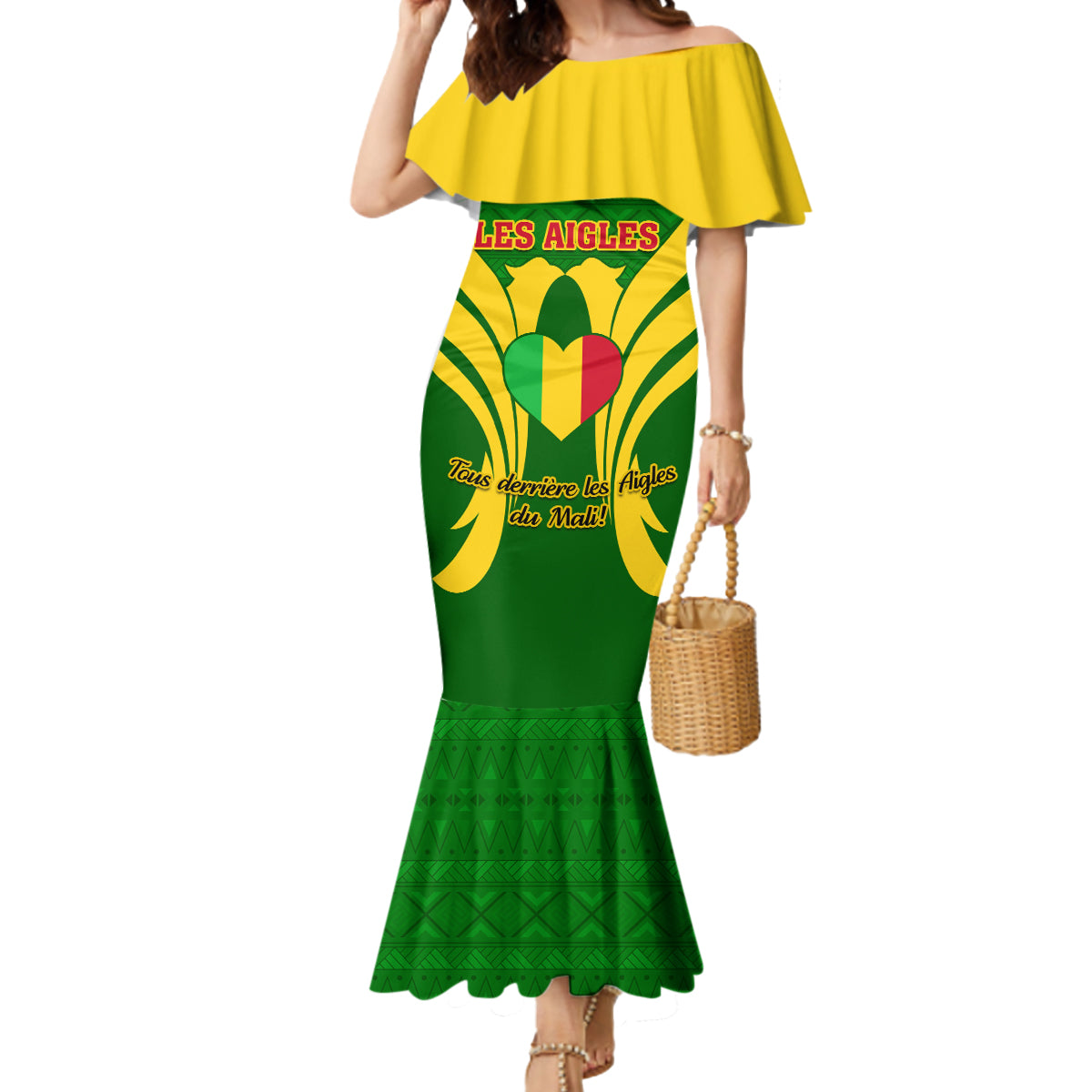 Mali Football Mermaid Dress Tous Derriere Les Aigles Du Mali - Wonder Print Shop