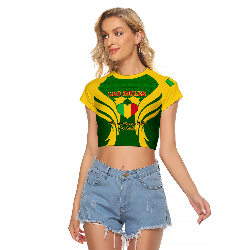 Mali Football Raglan Cropped T Shirt Tous Derriere Les Aigles Du Mali - Wonder Print Shop