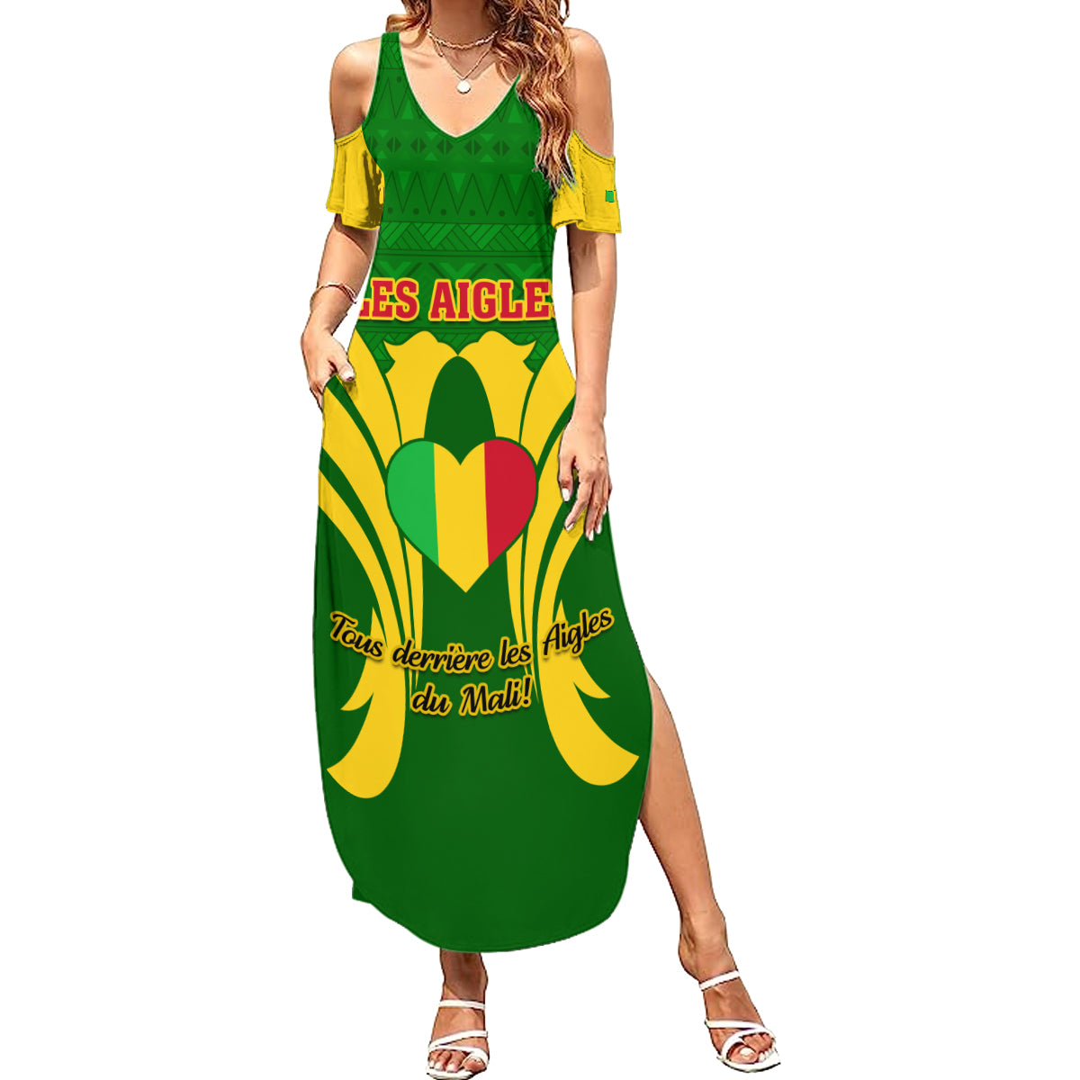 Mali Football Summer Maxi Dress Tous Derriere Les Aigles Du Mali - Wonder Print Shop