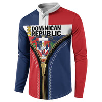 Color-block zip-up sweatshirt with Dominican Republic crest graphic on chest, front zipper