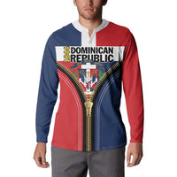 Color-block zip-up sweatshirt with Dominican Republic crest on chest and front zipper