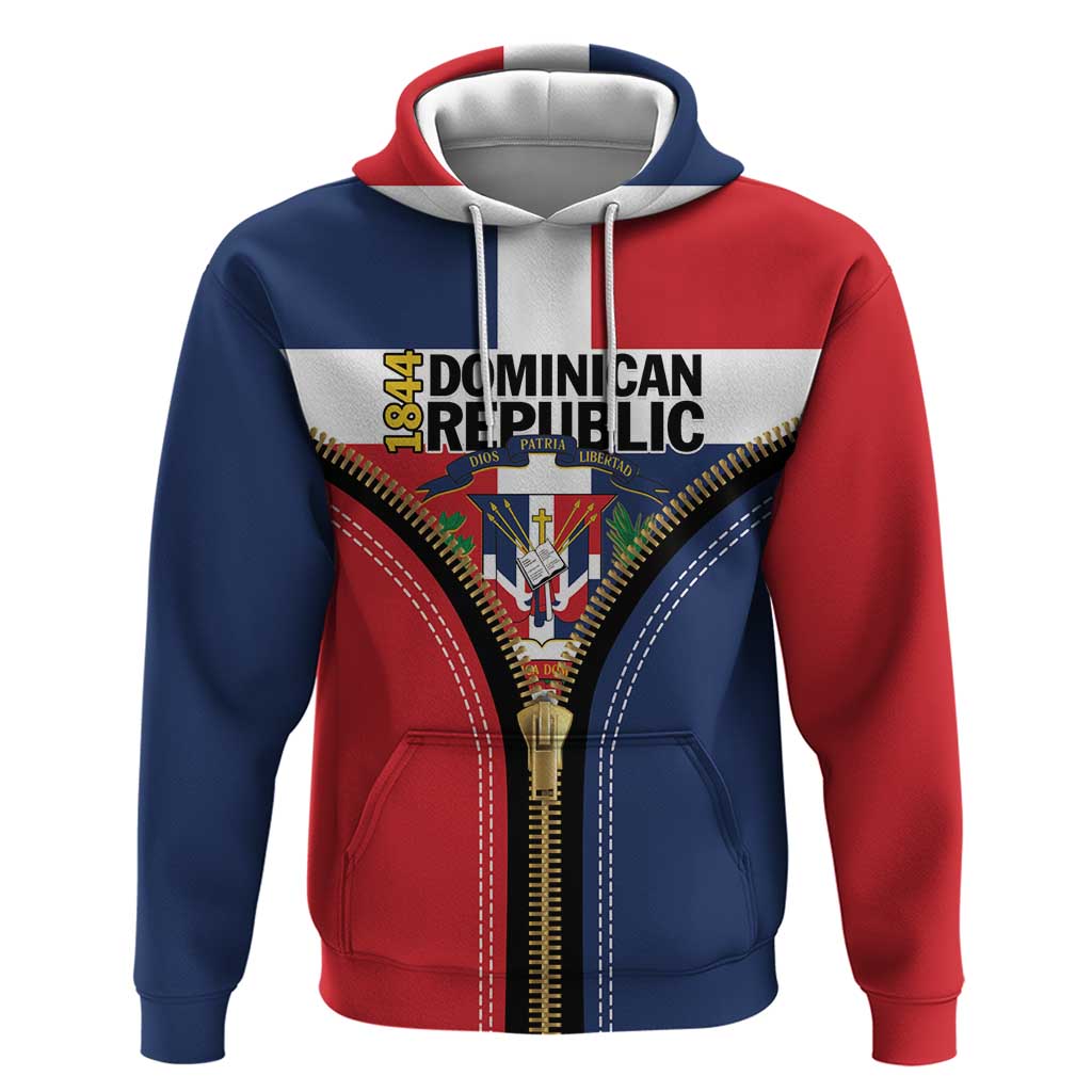 Personalized Dominican Republic 1844 Hoodie Coat Of Arms Zipper Stylized