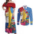 Aruba-Netherlands Couples Matching Off Shoulder Maxi Dress and Long Sleeve Button Shirt Tropical Unique Style