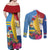 Aruba-Netherlands Couples Matching Off Shoulder Maxi Dress and Long Sleeve Button Shirt Tropical Unique Style