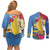 Aruba-Netherlands Couples Matching Off Shoulder Short Dress and Long Sleeve Button Shirt Tropical Unique Style