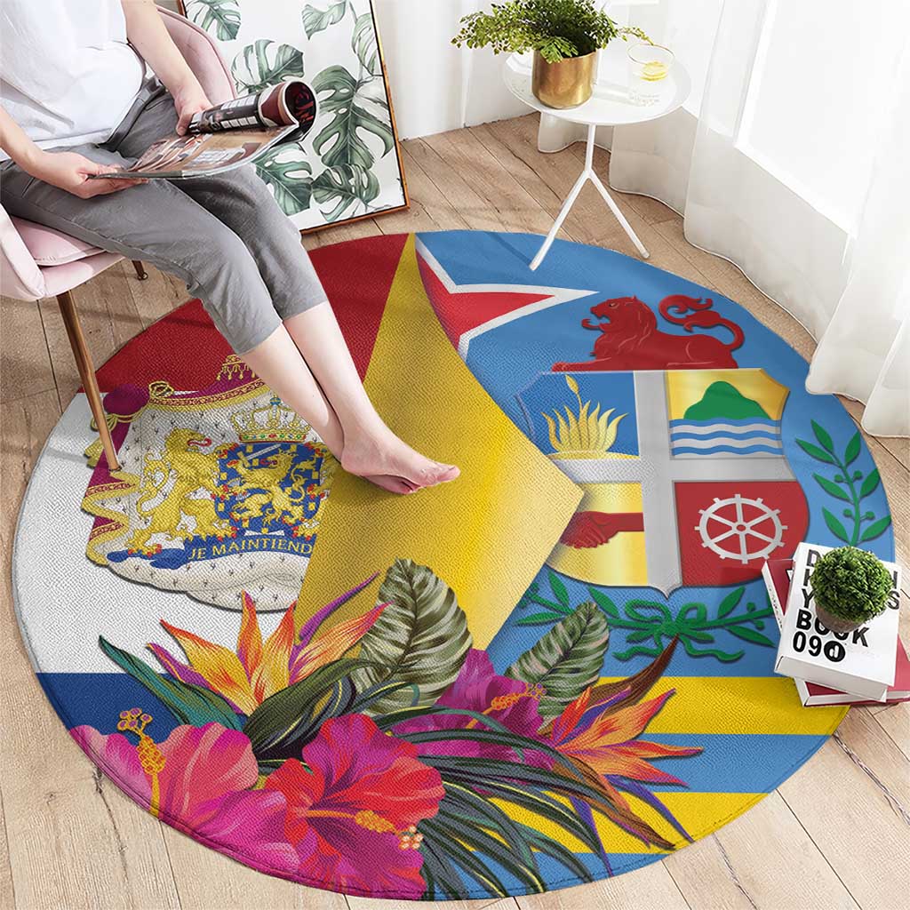 Aruba-Netherlands Round Carpet Tropical Unique Style
