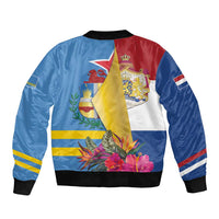Aruba-Netherlands Sleeve Zip Bomber Jacket Tropical Unique Style