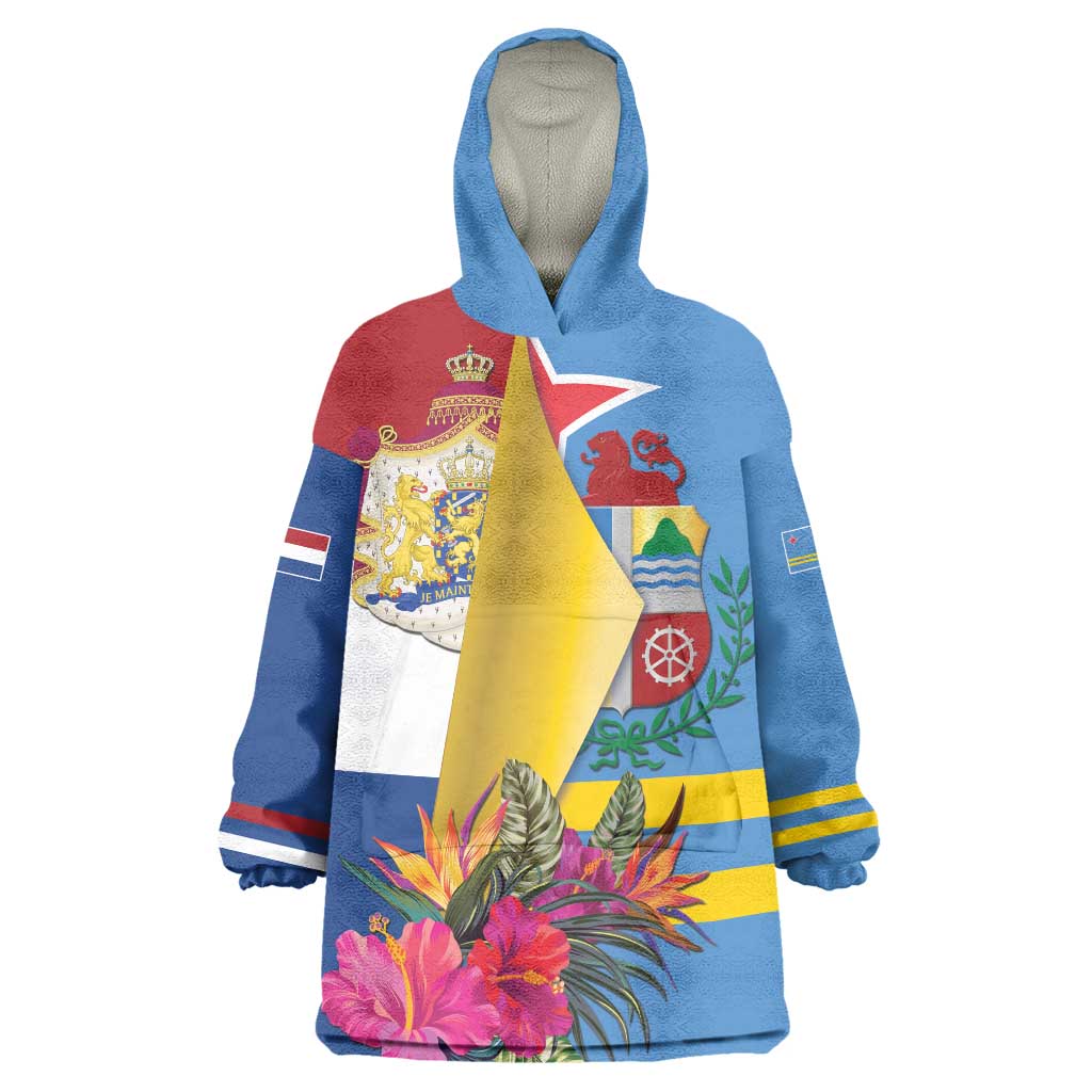 Aruba-Netherlands Wearable Blanket Hoodie Tropical Unique Style