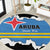 Aruba Dushi Tera Round Carpet Coat Of Arms Torn Paper Stylized