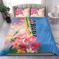 Aruba Flamingo Bedding Set Tropical Sunset Vibes