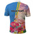 Personalised Aruba Flamingo Polo Shirt Tropical Sunset Vibes