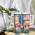 Personalised Aruba Flamingo Tumbler With Handle Tropical Sunset Vibes