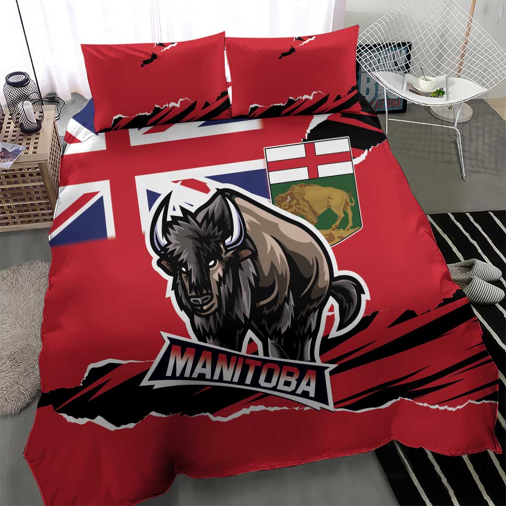 Canada Manitoba Province Bison Bedding Set Gloriosus et Liber
