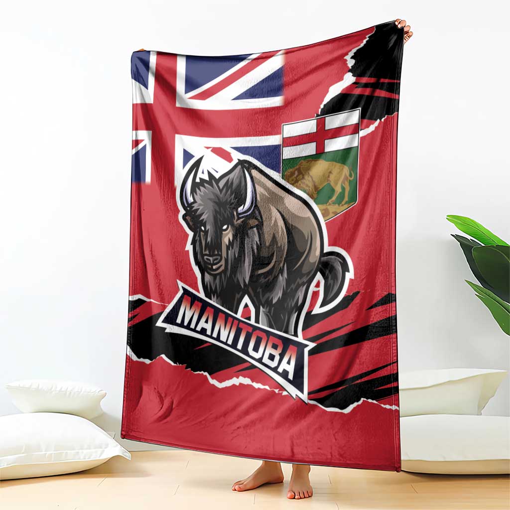 Canada Manitoba Province Bison Blanket Gloriosus et Liber