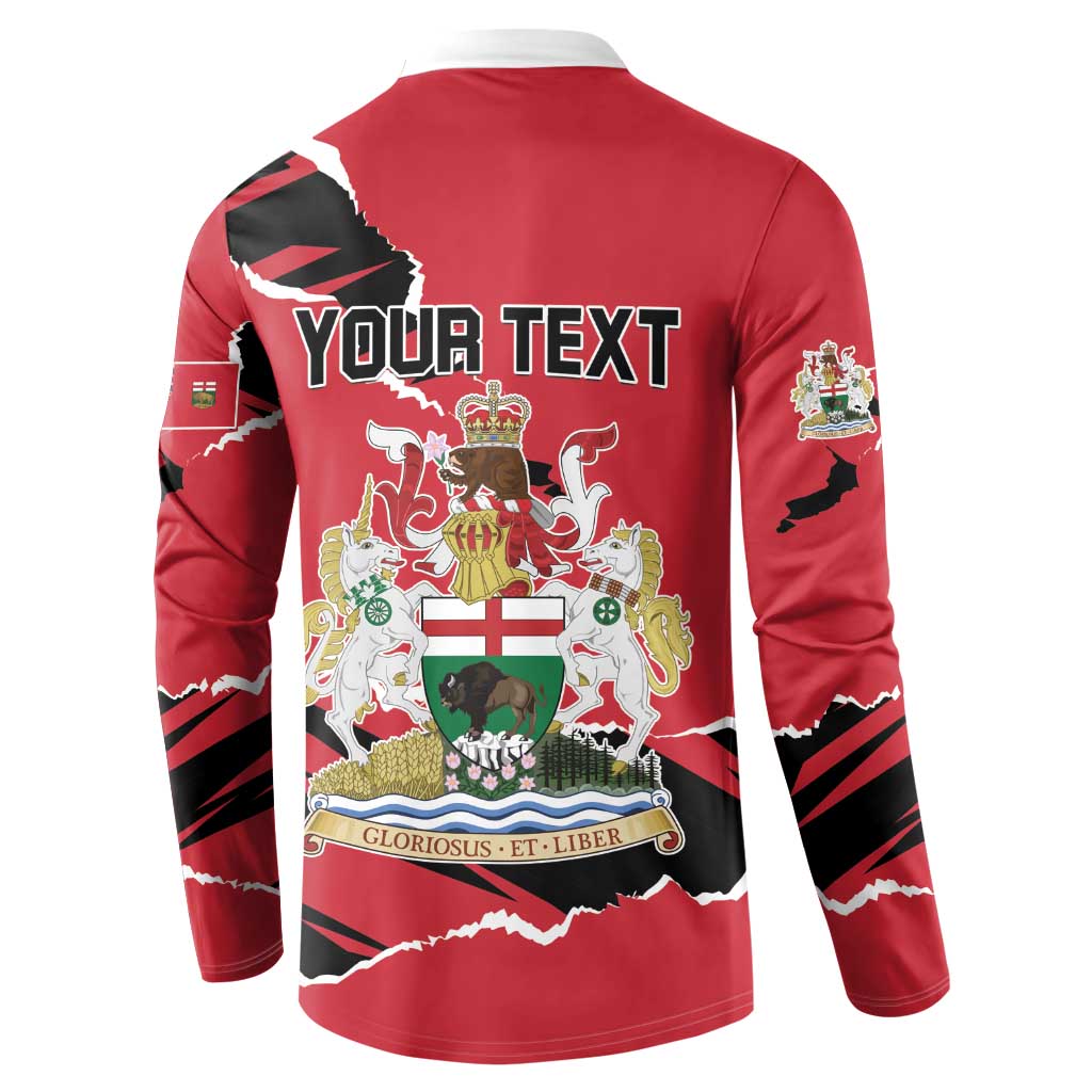 Personalized Canada Manitoba Province Bison Button Sweatshirt Gloriosus et Liber