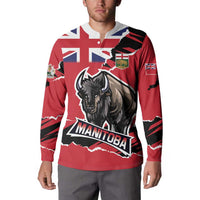 Personalized Canada Manitoba Province Bison Button Sweatshirt Gloriosus et Liber