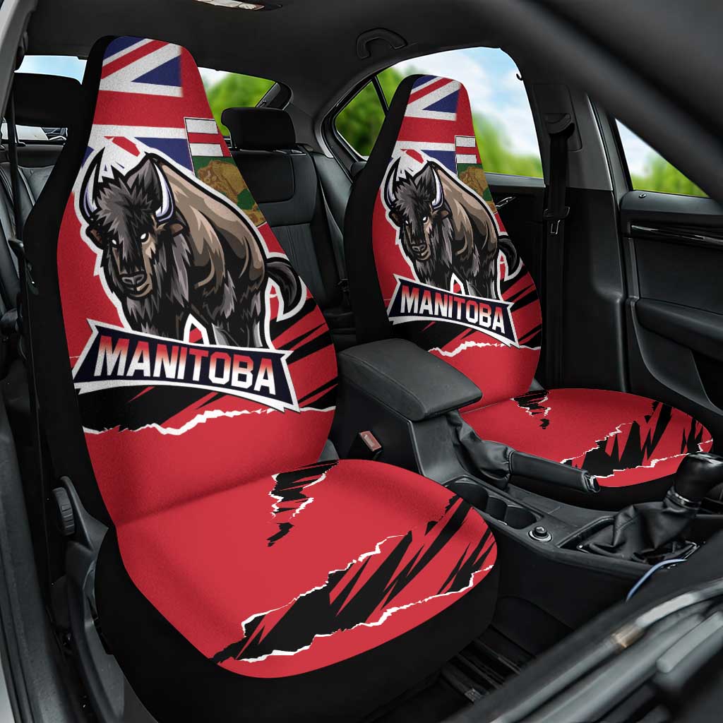 Canada Manitoba Province Bison Car Seat Cover Gloriosus et Liber