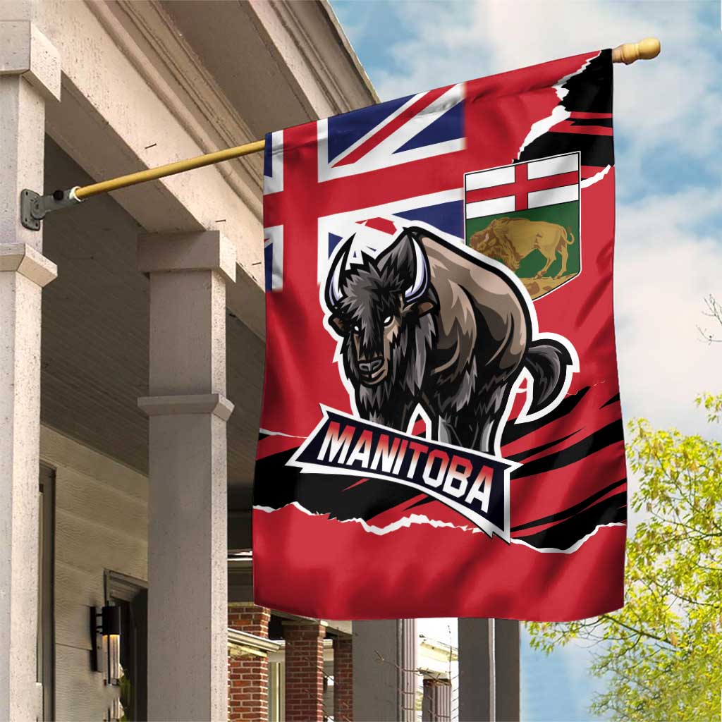 Canada Manitoba Province Bison Garden Flag Gloriosus et Liber