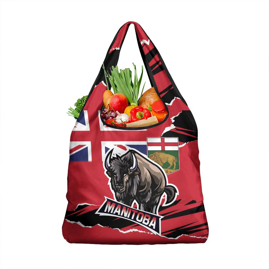 Canada Manitoba Province Bison Grocery Bag Gloriosus et Liber